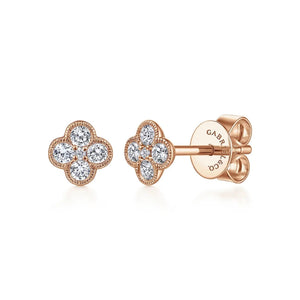 Gabriel & Co. "Mini-Clover" Diamond Stud Earrings