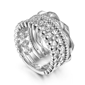 Gabriel & Co. Multi Row Wide Textured Ring