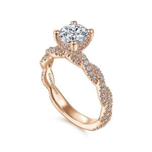 Gabriel & Co. "Nia" Pave Twist Diamond Engagement Ring