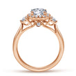 Load image into Gallery viewer, Gabriel &amp; Co. &quot;Noelle&quot; Three Stone Halo Diamond Engagement Ring
