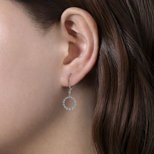 Gabriel & Co. Open Circle Graduating Diamond Drop Earrings