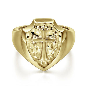 Gabriel & Co. Ornate Cross Signet Ring