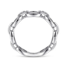 Load image into Gallery viewer, Gabriel &amp; Co. Oval Chain Link Diamond Stackable Ring
