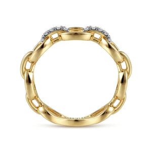 Gabriel & Co. Oval Chain Link Diamond Stackable Ring