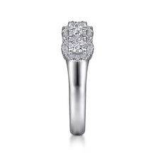 Load image into Gallery viewer, Gabriel &amp; Co. Oval Cut Five Stone Halo Diamond Anniversary Band
