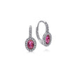 Load image into Gallery viewer, Gabriel &amp; Co. Oval Ruby &amp; Diamond Halo Drop Earrings
