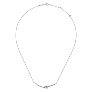 Gabriel & Co. Pavé Diamond Bujukan Curved Bar Necklace