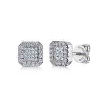 Load image into Gallery viewer, Gabriel &amp; Co. Pave Diamond Square Geometric Studs
