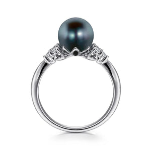 Gabriel & Co. Pearl and Diamond Ring