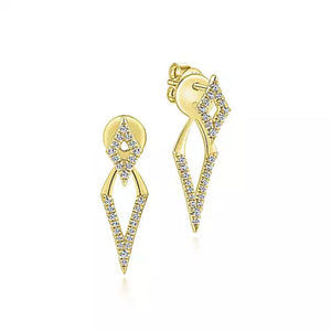 Gabriel & Co. "Peek A Boo" Triangular Diamond Drop Earrings