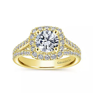 Gabriel & Co. "Perennial" Cushion Halo Diamond Engagement Ring