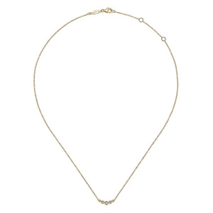 Gabriel & Co. Petite Five Stone Diamond Bar Necklace