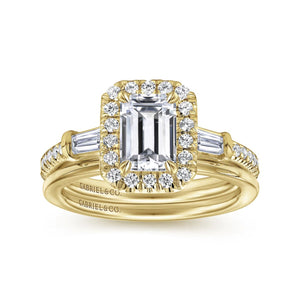 Gabriel & Co. "Raveena" Three Stone Diamond Engagement Ring