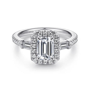 Gabriel & Co. "Raveena" Three Stone Diamond Engagement Ring