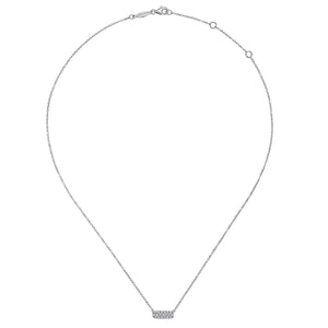 Gabriel & Co. Rectangular Pave Diamond Bar Fashion Necklace