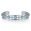 Load image into Gallery viewer, Gabriel &amp; Co. Rock Crystal and Turquoise Station Bangle Bracelet
