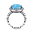 Load image into Gallery viewer, Gabriel &amp; Co. Rock Crystal &amp; Turquoise Signet Ring with White Sapphire Halo
