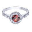 Load image into Gallery viewer, Gabriel &amp; Co. Round Cut Gemstone &amp; Diamond Halo Fashion Ring
