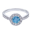 Load image into Gallery viewer, Gabriel &amp; Co. Round Cut Gemstone &amp; Diamond Halo Fashion Ring
