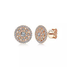 Load image into Gallery viewer, Gabriel &amp; Co. Round Diamond Cluster Filigree Earrings
