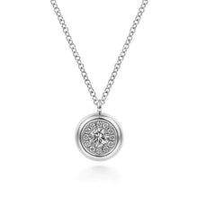 Load image into Gallery viewer, Gabriel &amp; Co. Round Diamond Halo Pendant with Bezel Frame
