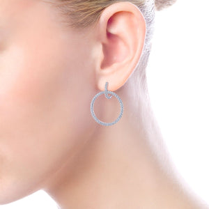 Gabriel & Co. Round Linked Pavé Diamond Drop Earrings
