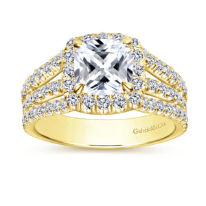 Gabriel & Co. "Sabrina" Halo Three Row Diamond Engagement Ring