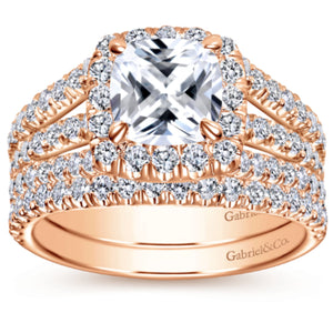 Gabriel & Co. "Sabrina" Halo Three Row Diamond Engagement Ring