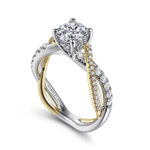 Gabriel & Co. "Sandrine" Bypass Twist Diamond Engagement Ring