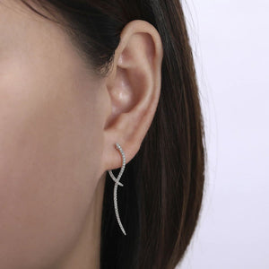 Gabriel & Co. Sculptural Diamond Drop Earrings