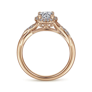 Gabriel & Co. "Shae" Crossover Halo Diamond Engagement Ring