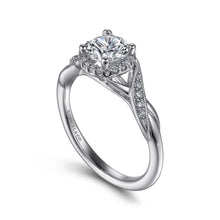 Load image into Gallery viewer, Gabriel &amp; Co. &quot;Shae&quot; Crossover Halo Diamond Engagement Ring
