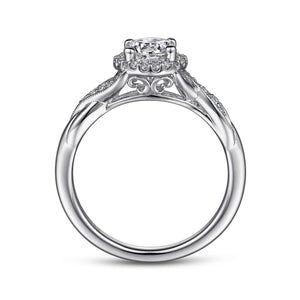 Gabriel & Co. "Shae" Crossover Halo Diamond Engagement Ring