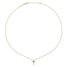 Load image into Gallery viewer, Gabriel &amp; Co. Sky Blue Topaz Cross Pendant
