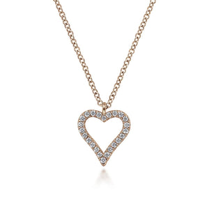 Gabriel & Co. Small Diamond Heart Pendant