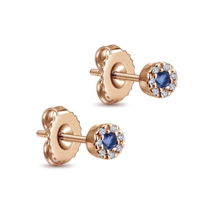 Gabriel & Co. Small Sapphire & Diamond Stud Earrings