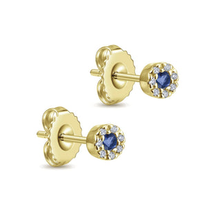 Gabriel & Co. Small Sapphire & Diamond Stud Earrings