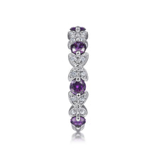 Load image into Gallery viewer, Gabriel &amp; Co. Stackable Amethyst and Diamond Anniversary Ring

