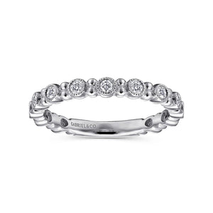 Gabriel & Co. Stackable Diamond Ring with Bead Spacers