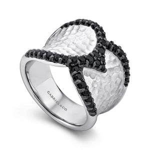 Gabriel & Co. Sterling Silver and Black Spinel "Byblos" Ring