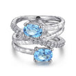 Load image into Gallery viewer, Gabriel &amp; Co. Sterling Silver Blue Topaz and White Sapphire Ring
