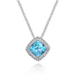 Load image into Gallery viewer, Gabriel &amp; Co. Sterling Silver Compass Set Swiss Blue Topaz Pendant
