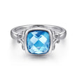 Load image into Gallery viewer, Gabriel &amp; Co. Sterling Silver Cushion Cut Blue Topaz Ring
