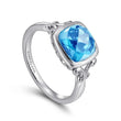 Load image into Gallery viewer, Gabriel &amp; Co. Sterling Silver Cushion Cut Blue Topaz Ring

