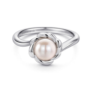 Gabriel & Co. Sterling Silver Swirling Cultured Pearl Ring