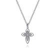 Load image into Gallery viewer, Gabriel &amp; Co. Sterling Silver Vintage Style Diamond Cross Pendant
