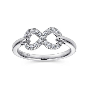 Gabriel & Co. Sterling Silver White Sapphire Infinity Ring