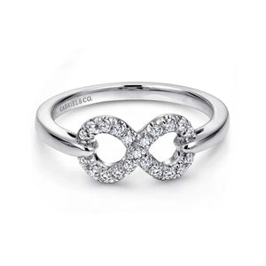 Gabriel & Co. Sterling Silver White Sapphire Infinity Ring