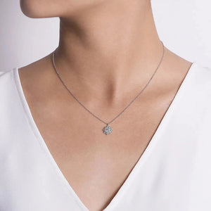 Gabriel & Co. Sunburst Diamond Cluster Pendant Necklace