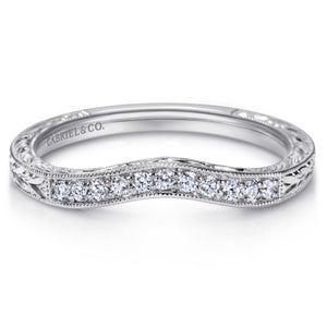 Gabriel & Co. "Tallulah" Milgrain Diamond Wedding Ring